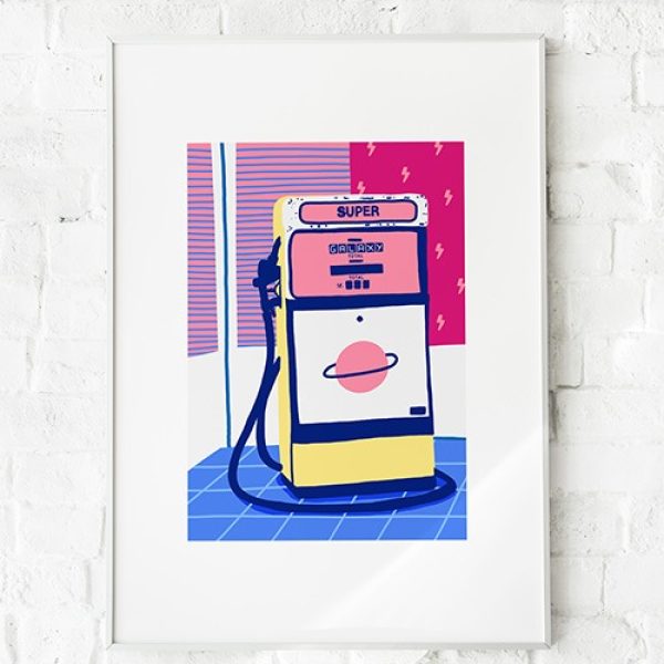Gas station galaxy mockup